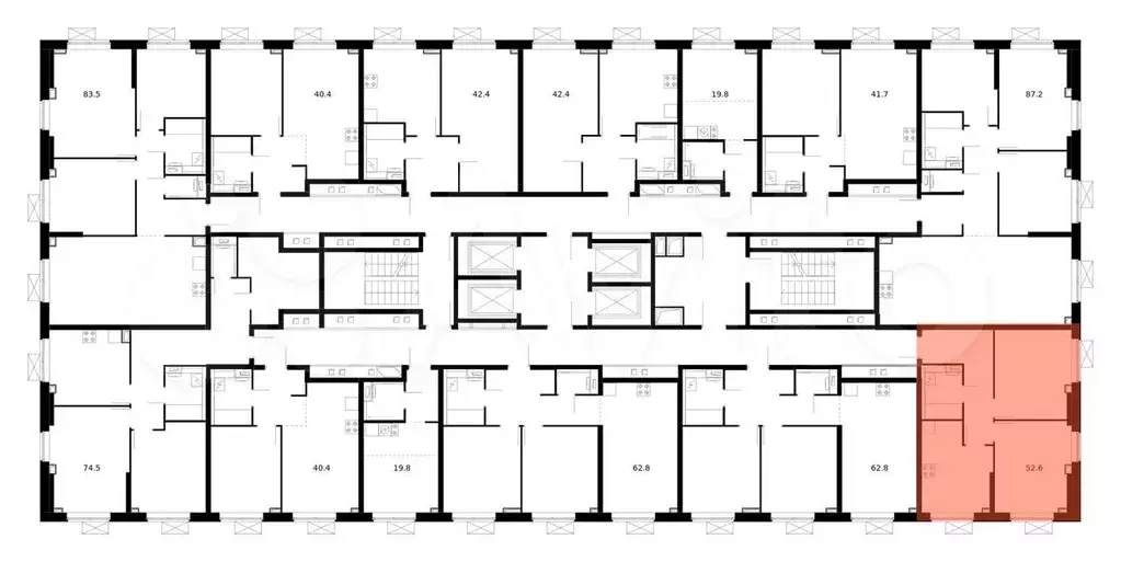 2-к. квартира, 52,6м, 28/33эт. - Фото 1