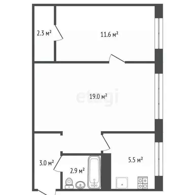 2-к кв. Самарская область, Самара Аэродромная ул., 57 (44.3 м) - Фото 1