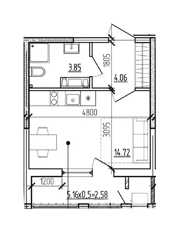 Студия Краснодарский край, Новороссийск Моренуар жилой комплекс (25.21 ... - Фото 1