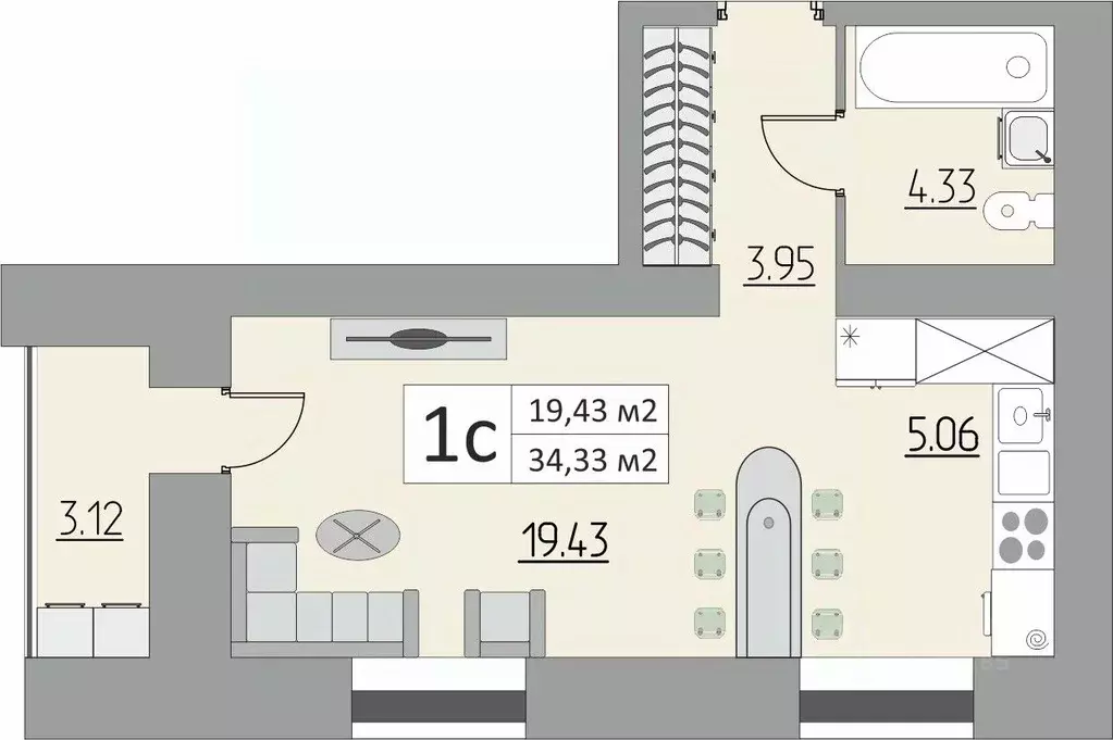 1-к кв. Оренбургская область, Оренбург Северо-Восточный жилрайон, 17-й ... - Фото 1