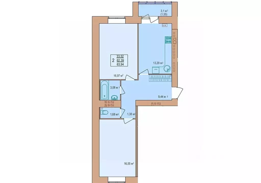 2-к кв. Костромская область, Кострома Якиманиха мкр, Энергия жилой ... - Фото 1