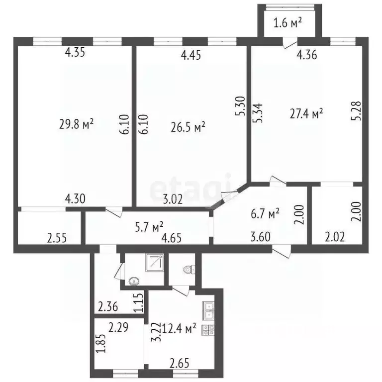 3-к кв. Санкт-Петербург Лиговский просп., 107 (115.2 м) - Фото 2