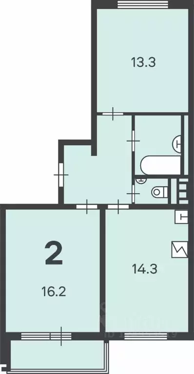2-к кв. Москва ул. Кварцевая, 5к2 (55.8 м) - Фото 0