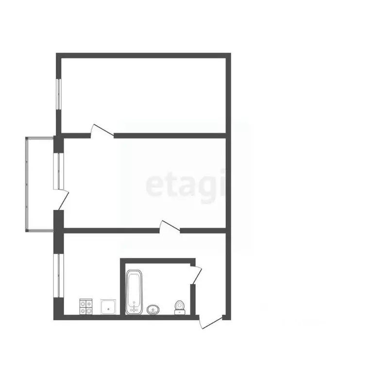 2-к кв. Кемеровская область, Прокопьевск Институтская ул., 13 (41.4 м) - Фото 1