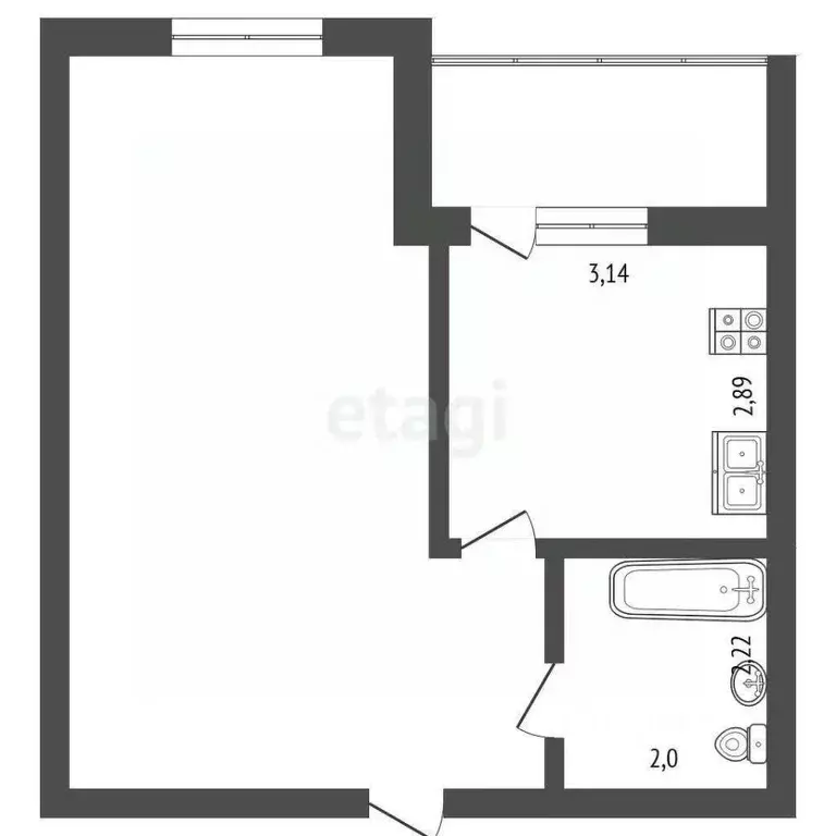 1-к кв. Забайкальский край, Чита Царский мкр, 6 (39.8 м) - Фото 2