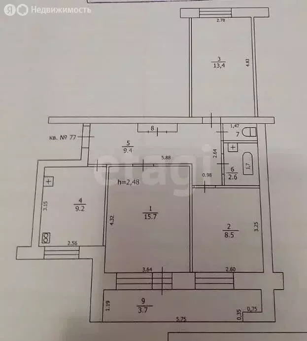 3-комнатная квартира: Казань, Карагандинская улица, 6А (60.7 м) - Фото 0