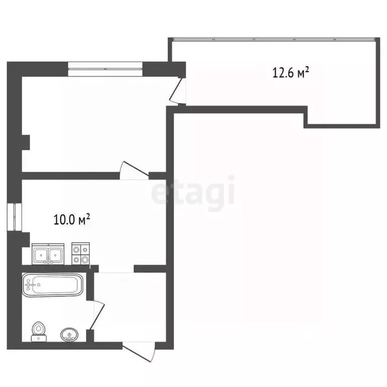 Студия Крым, Судак ул. Ленина, 90А (32.5 м) - Фото 2