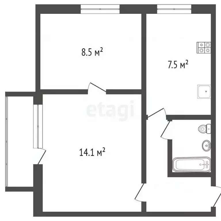 2-к кв. Москва Утренняя ул., 18К1 (38.3 м) - Фото 1