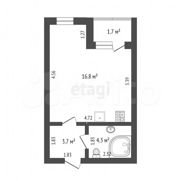 Квартира-студия, 25 м, 10/10 эт. - Фото 0