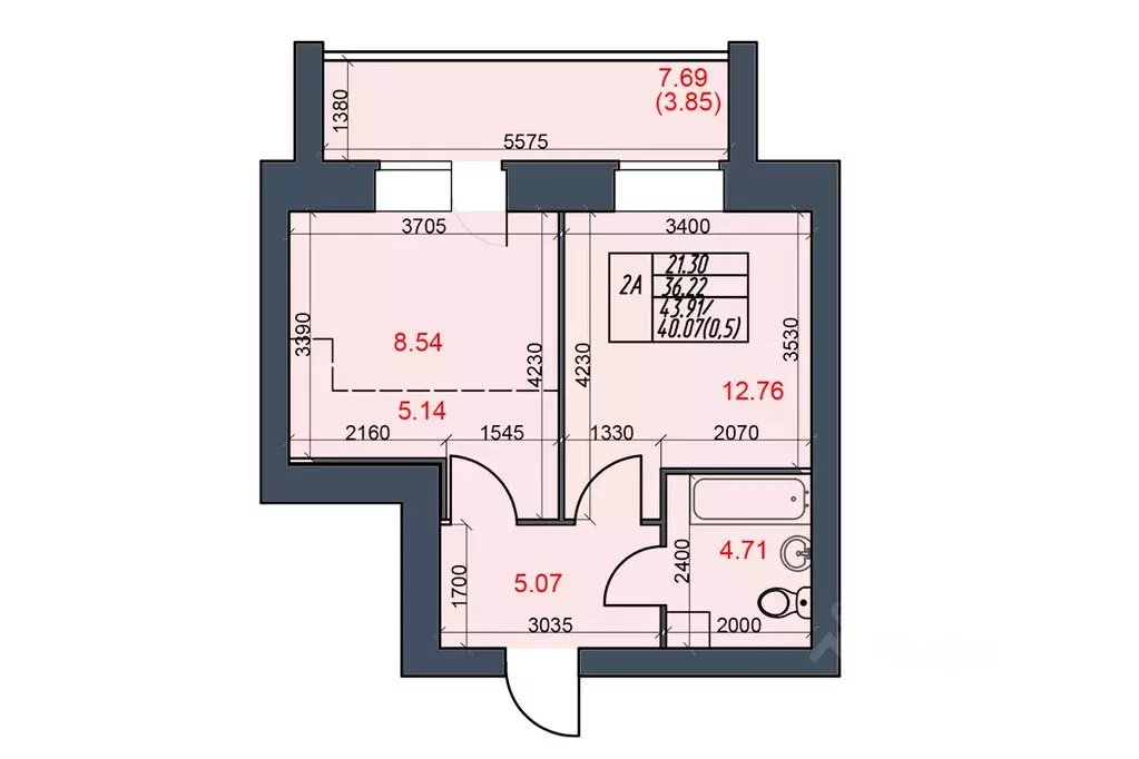 2-к кв. Вологодская область, Череповец 144-й мкр,  (40.07 м) - Фото 0