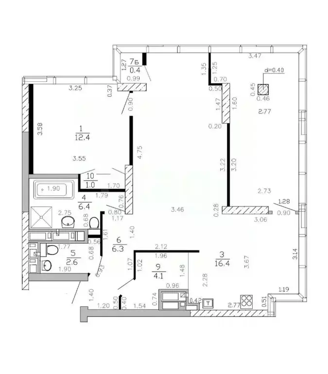 2-к кв. Татарстан, Казань Шоссейная ул., 57 (86.0 м) - Фото 2