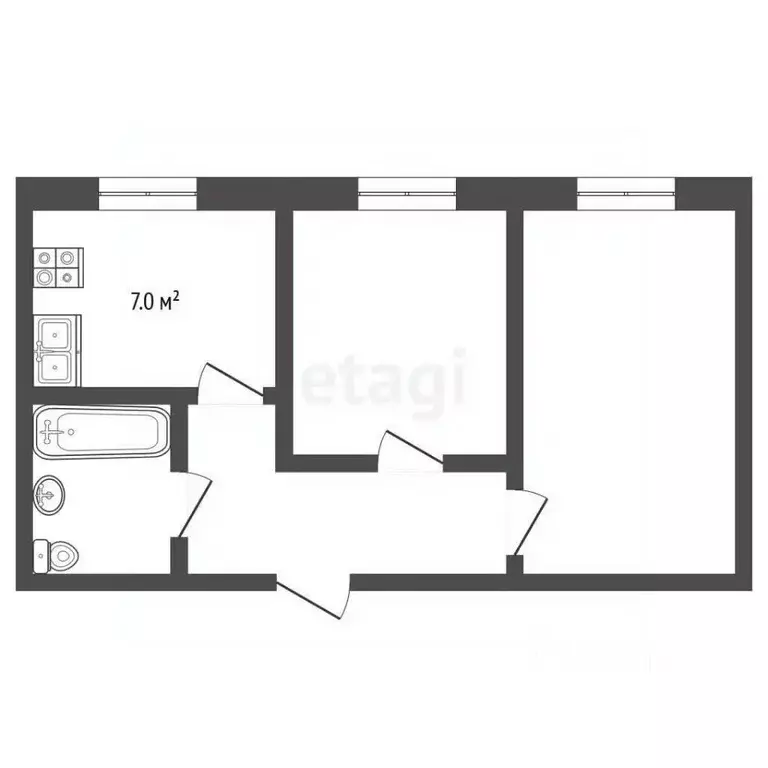 2-к кв. Московская область, Серпухов ул. 2-я Московская, 23 (56.3 м) - Фото 2