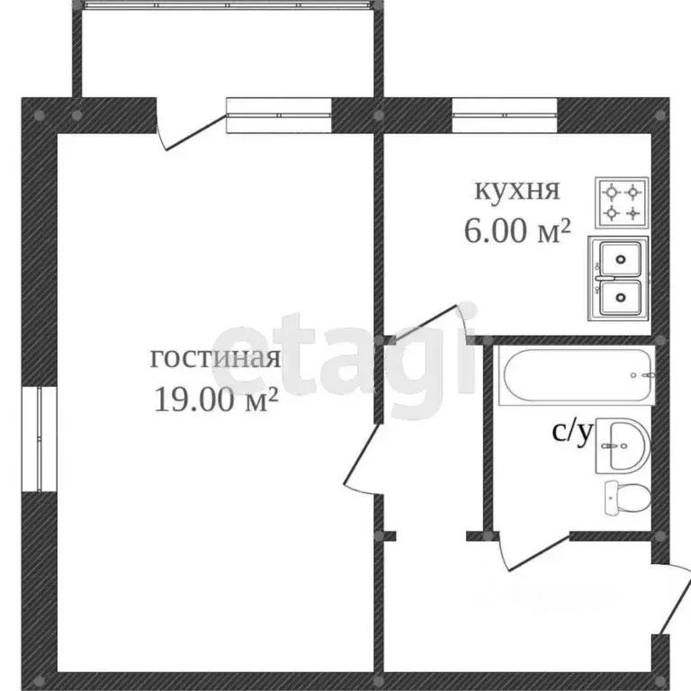 1-к кв. Ростовская область, Ростов-на-Дону пер. Журавлева, 150 (31.0 ... - Фото 1