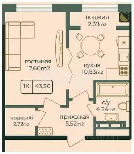 1-к кв. Дагестан, Каспийск просп. Акулиничева (43.3 м) - Фото 0