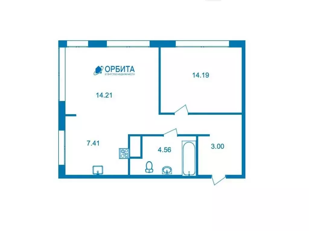 1-комнатная квартира: Тюмень, улица Новосёлов, 90 (43.7 м) - Фото 1