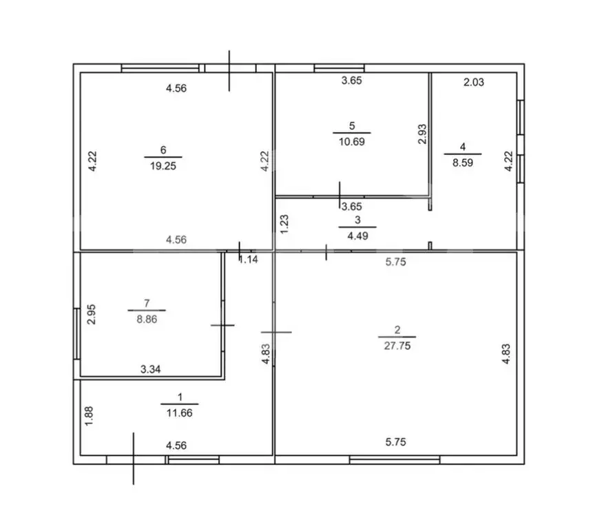 Дом в Семилуки, улица Феоктистова, 13 (102 м) - Фото 1