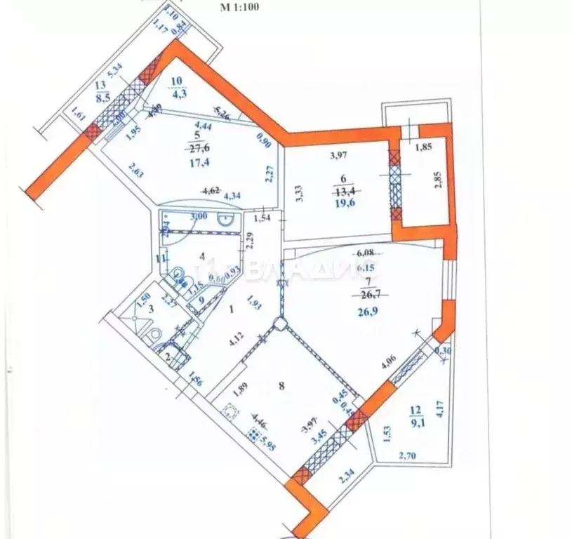 3-к кв. Волгоградская область, Волгоград Ангарская ул., 71 (134.6 м) - Фото 1