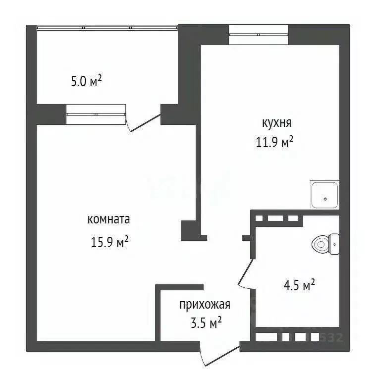 1-к кв. Красноярский край, Красноярск ул. Лесников, 49 (37.6 м) - Фото 2