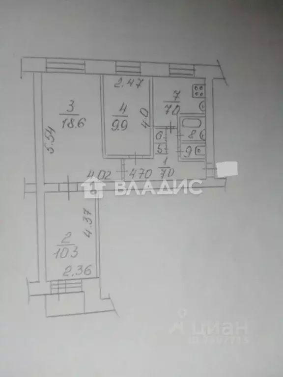 3-к кв. Вологодская область, Вологда ул. Ильюшина, 6 (56.9 м) - Фото 1