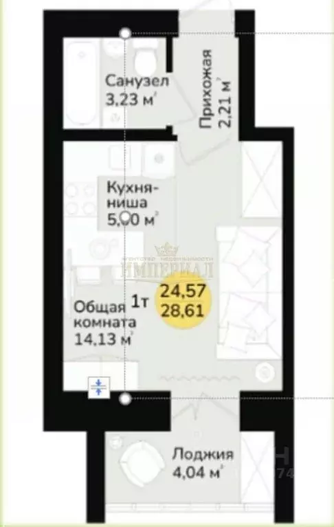 1-к кв. Марий Эл, Медведево городское поселение, Медведево пгт ул. ... - Фото 2