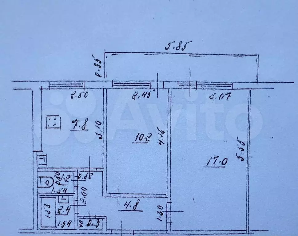 2-к. квартира, 48,9 м, 3/5 эт. - Фото 0