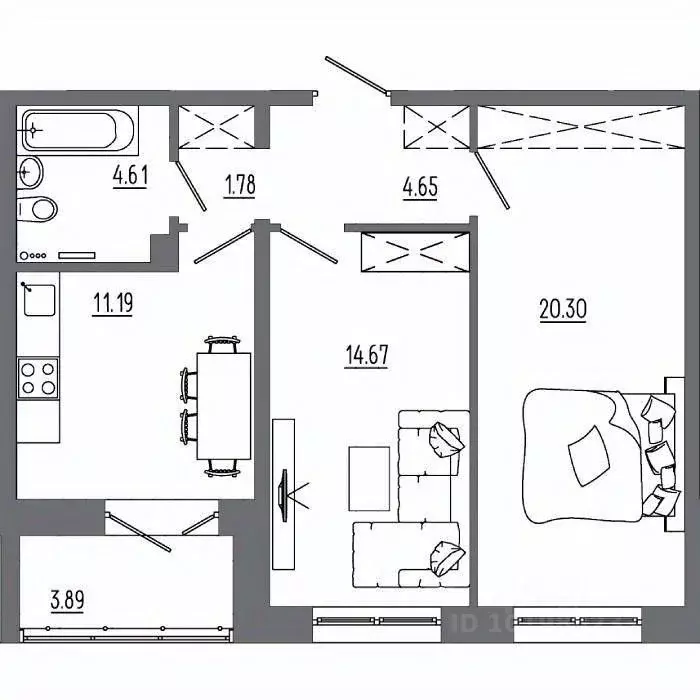 2-к кв. Иркутская область, Иркутск ИВАТУ городок, Авиатор жилой ... - Фото 1