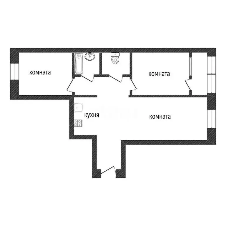 3-комнатная квартира: Кириши, Волховская набережная, 44 (67.3 м) - Фото 0