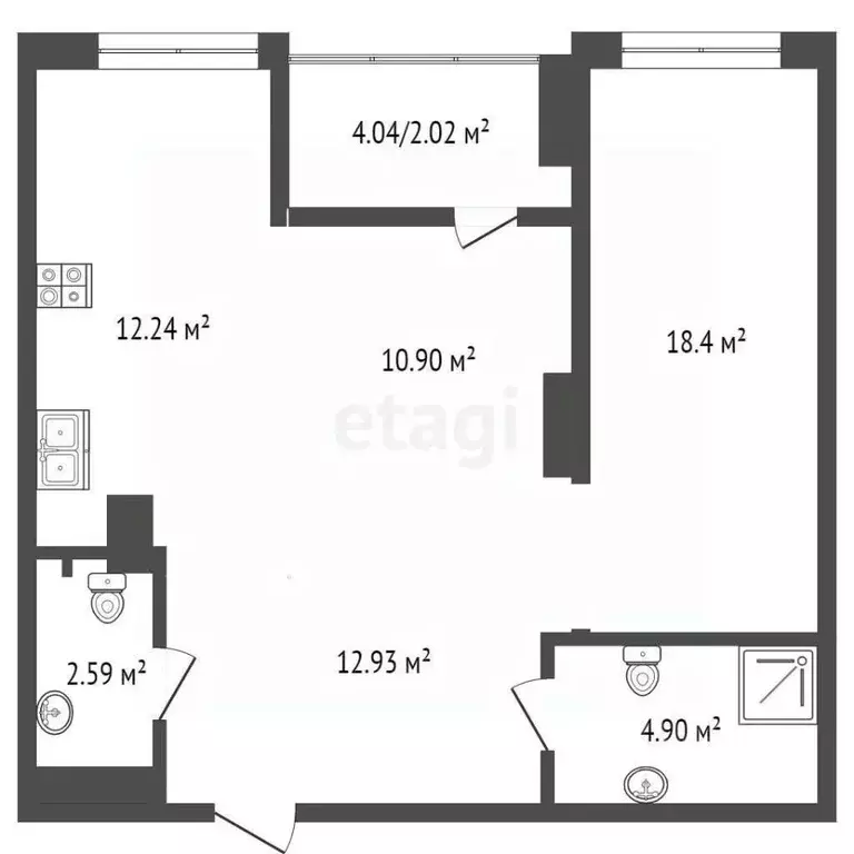 2-к кв. Ростовская область, Ростов-на-Дону Привокзальная ул., 3/1 ... - Фото 1