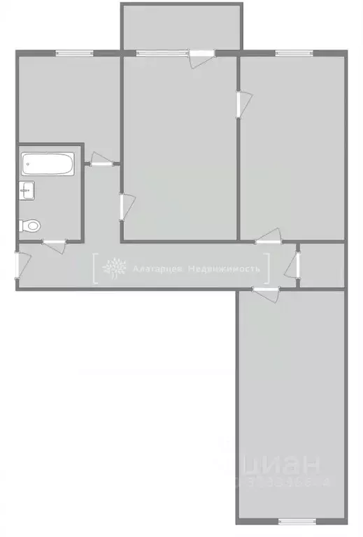 3-к кв. Томская область, Томск пер. Нахимова, 12 (55.9 м) - Фото 1