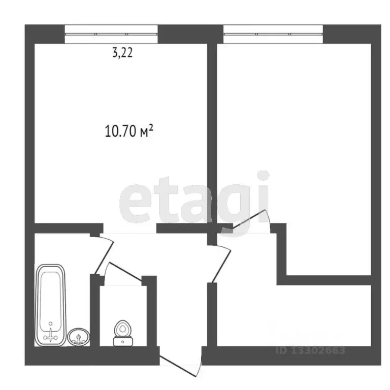 2-к кв. Ханты-Мансийский АО, Сургут ул. Маяковского, 16 (43.0 м) - Фото 1