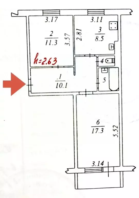 2-к кв. Ямало-Ненецкий АО, Ноябрьск ул. 40 лет Победы, 7Б (50.8 м) - Фото 2