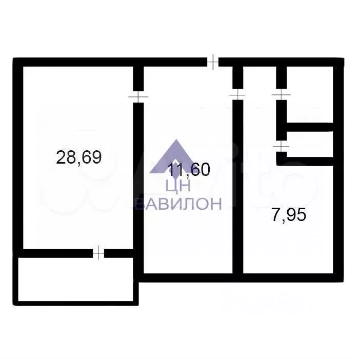 2-к. квартира, 46,5 м, 1/9 эт. - Фото 0