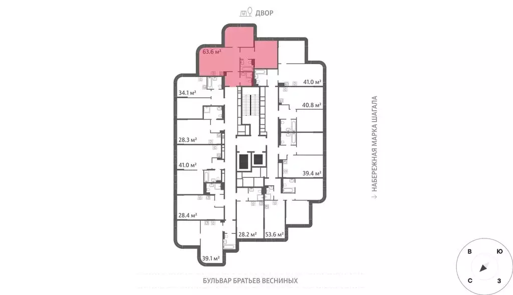2-комнатная квартира: Москва, ЖК Марк, к3 (63.6 м) - Фото 1