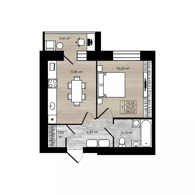 1-к кв. Ярославская область, Ярославль 2-й мкр,  (37.72 м) - Фото 1