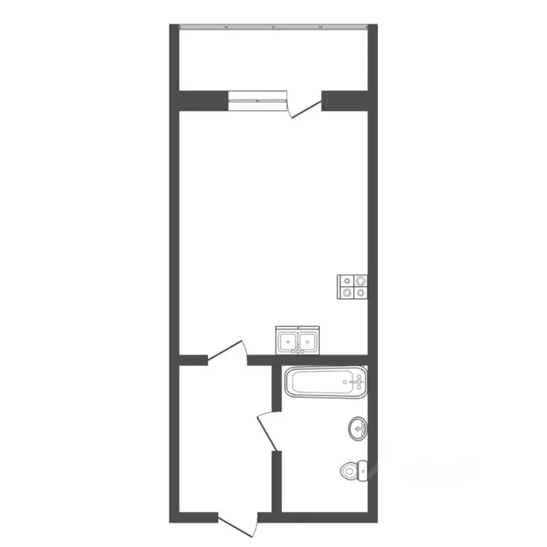 Студия Тюменская область, Тюмень ул. Верхнетарманская, 5 (20.1 м) - Фото 2