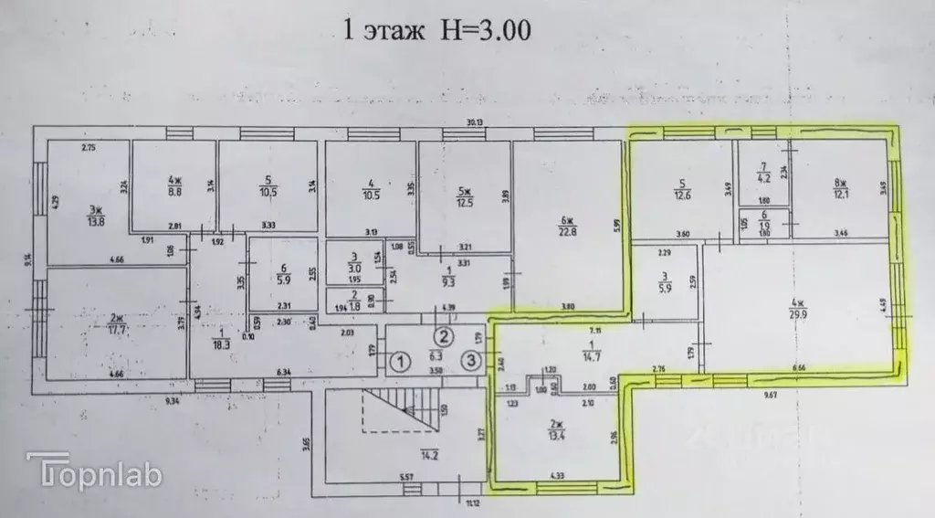 3-к кв. Калининградская область, Гурьевск ул. Гурьева, 22Г (94.0 м) - Фото 2