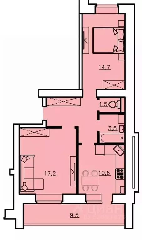 2-к кв. Владимирская область, Александров  (31.9 м) - Фото 0