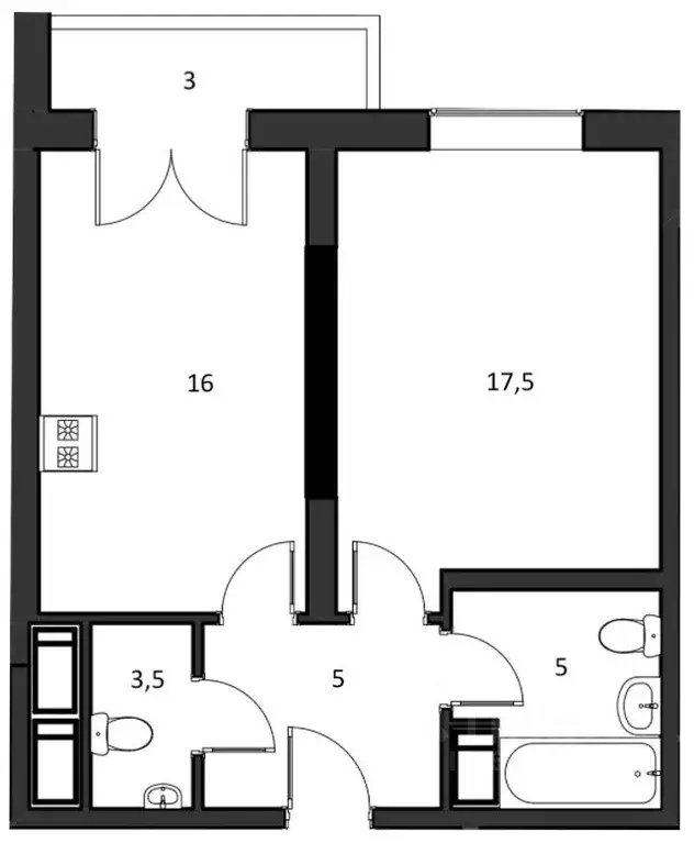 1-к кв. Санкт-Петербург просп. Тореза, 118 (51.2 м) - Фото 1