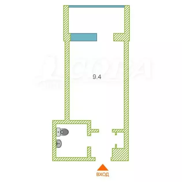 1-комнатная квартира: Тюмень, улица Газовиков, 18 (12.5 м) - Фото 1