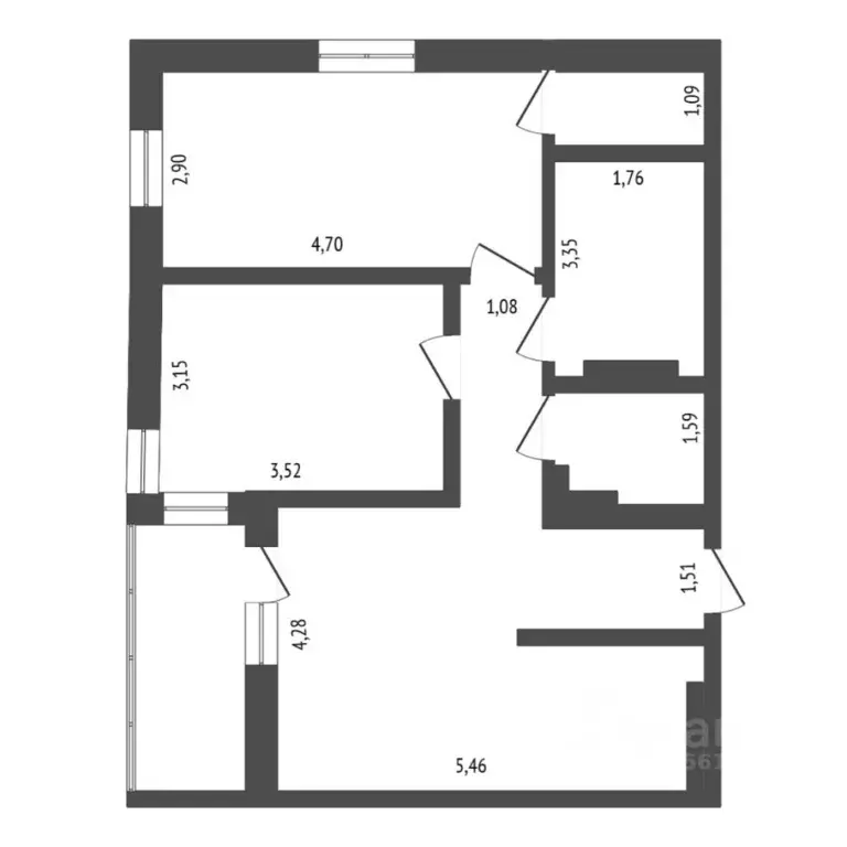 2-к кв. Тюменская область, Тюмень ул. 50 лет Октября, 57Б (60.5 м) - Фото 2