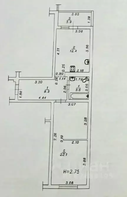 2-к кв. Краснодарский край, Анапа Владимирская ул., 55Вк2 (50.3 м) - Фото 2