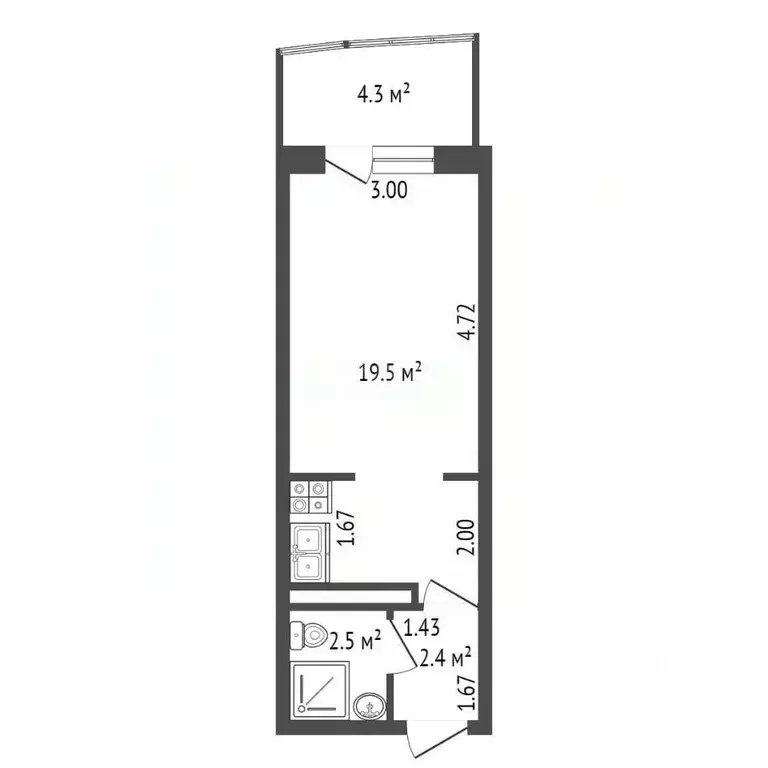 Студия Санкт-Петербург просп. Обуховской обороны, 138к2 (24.4 м) - Фото 0