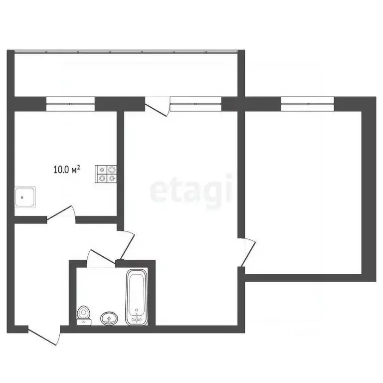 2-к кв. Тюменская область, Тюмень Мыс мкр, ул. Малиновского, 4к1 (49.0 ... - Фото 0