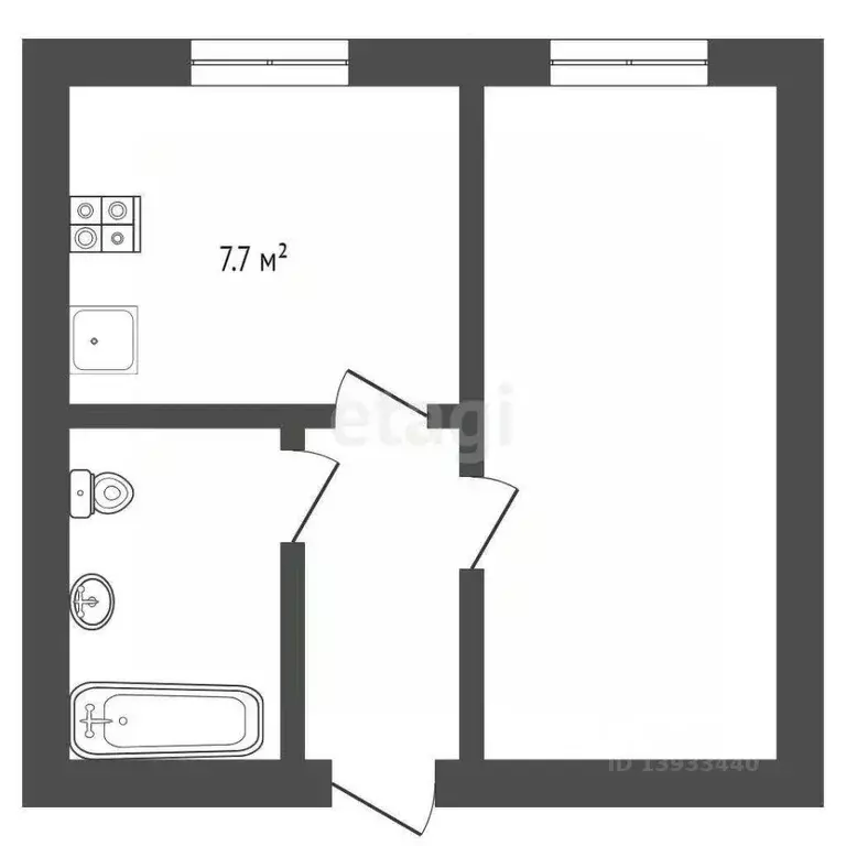 1-к кв. Тюменская область, с. Нижняя Тавда ул. Мысовая, 7Д (25.0 м) - Фото 1