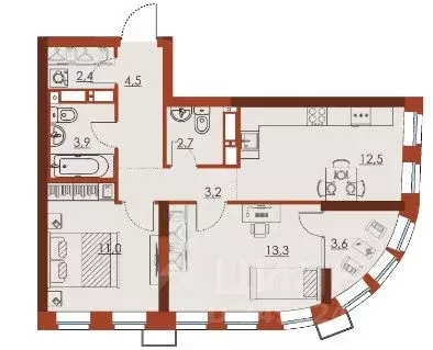 2-к кв. Нижегородская область, Нижний Новгород Ленгородок мкр, Первый ... - Фото 1