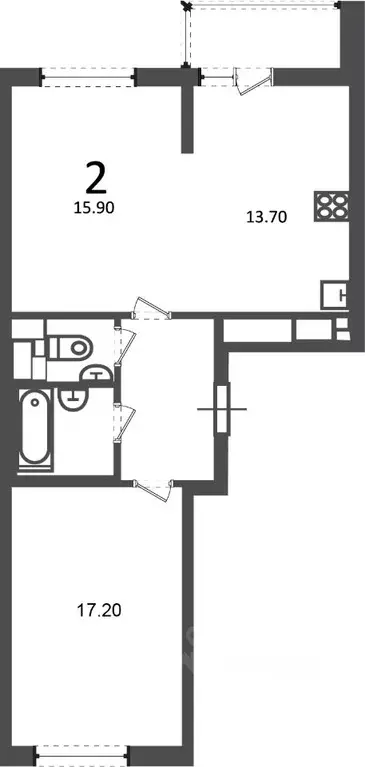 2-к кв. Москва Кусковская ул., 12/1 (57.6 м) - Фото 2