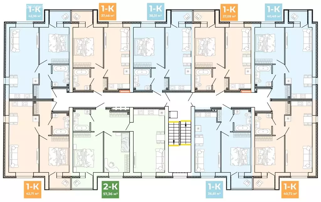 1-комнатная квартира: Ревда, улица Энгельса, 47/2 (36.36 м) - Фото 1