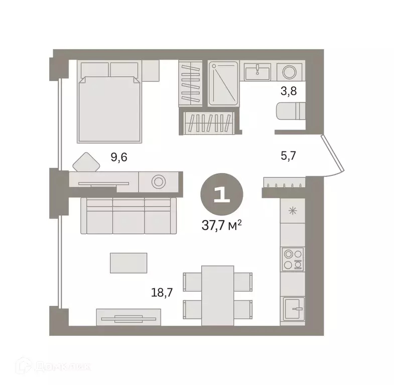 Продаётся 1-к квартира, 37.7 м - Фото 0