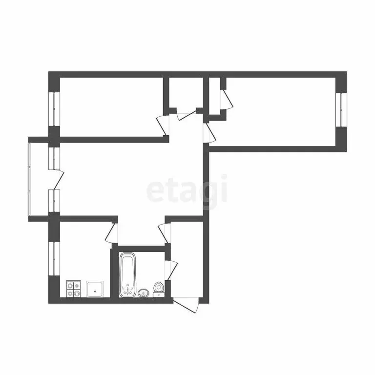 3-комнатная квартира: Тюмень, Рижская улица, 67 (57.2 м) - Фото 1