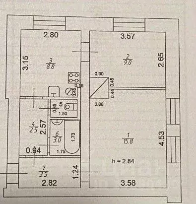 2-к кв. Татарстан, Казань ул. Академика Губкина, 18 (44.0 м) - Фото 2